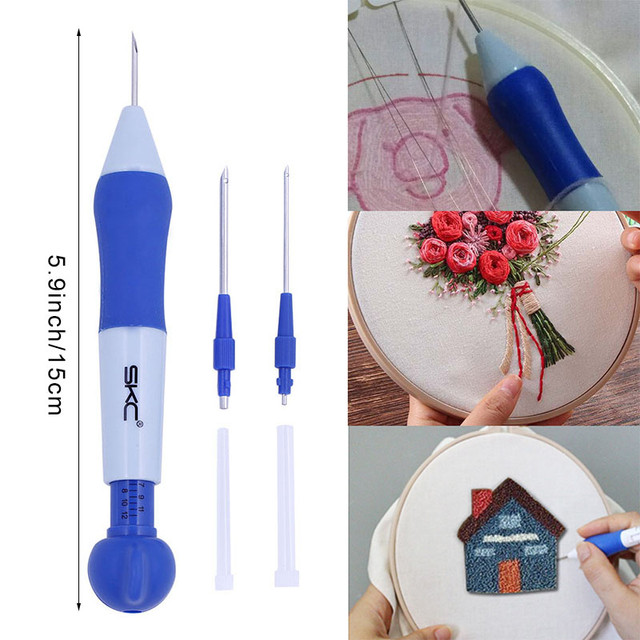 MIUSIE DIY Embroidery Pen Set Knitting Sewing Tool Kit Punch